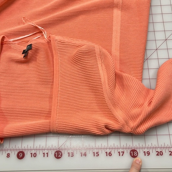 TALBOTS Coral/Peach Cotton Open Front Long Line 3 Button Cuff Knit Cardigan  MP - Picture 14 of 15